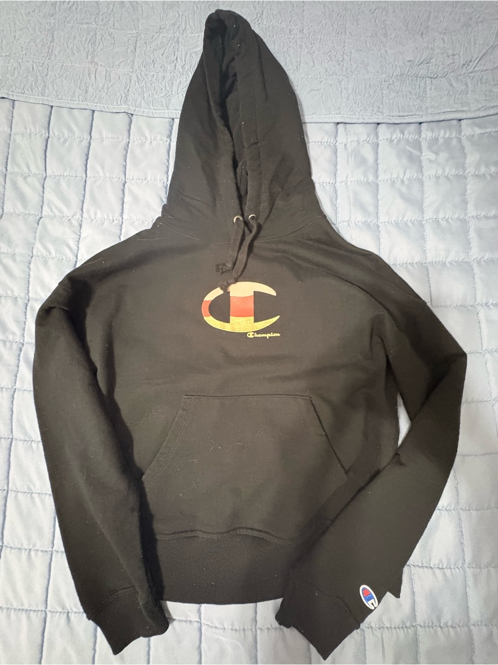 Champion Woman’s Black Hoodie Sweatshirt with Logo